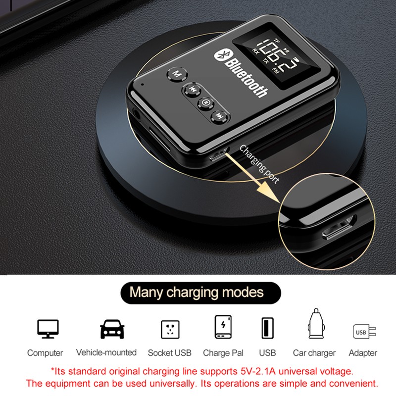 2in 1 Bluetooth 5.0 Transmitter Receiver Wireless Audio Adapter Car