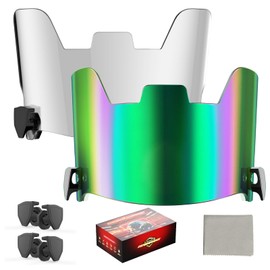 KUBQLIG Emerald Green & Clear Football Visor Combo - 2 Lenses Team Day/Night Use, Military-Grade Fit Schutt/Riddell Helmets, Bulk Savings