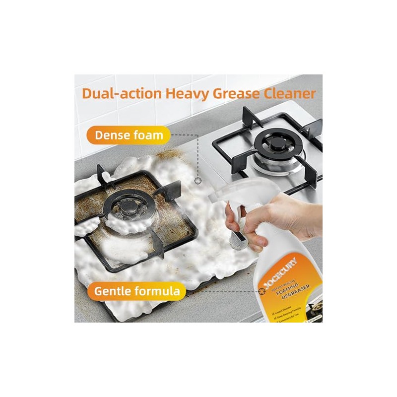 Jocecury 500ml Powerful Kitchen Degreaser Foam Spray – Multipurpose Grease
