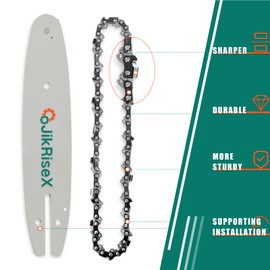 8 Inch Chainsaw Guide Bar and Chain Combo,Pole Saw Replacement Parts For RYOBI P4360,P4361, P5453,RY43161,For Greenworks 20672,For CHICAGO 68862, For Portland, For Oregon S33and more(3 Chains+1bar)