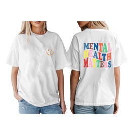 NEWKA Mental Health Awareness Shirt for Women Psychologist Tshirts Therapist Tee Top White