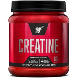 BSN Micronized Creatine Monohydrate Powder, Unflavored Creatine Powder, Micronized, Supports Muscle Building, Supports Muscle Strength, Gym Supplement, 5g per Serving, 5000mg per Servings, 60 Servings