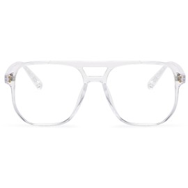 YAMEIZE Blue Light Filter Glasses for Women and Men Square Computer Gaming Glasses Anti Blue Light, transparent