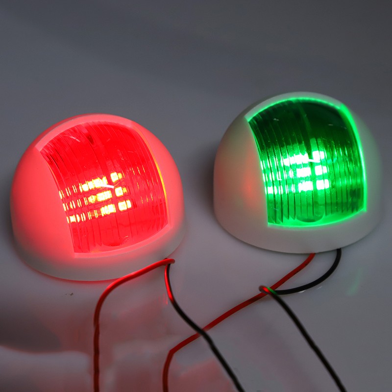 2Pcs Signal Lamp Red Green LED Waterproof Boat Navigation Light