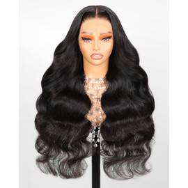Body Wave 13x4 Lace Front Wigs Human Hair Glueless Wigs Human Hair Pre Plucked Pre Cut Transparent Lace Closure Wigs Human Hair Lace Bleached Knots Ready to Go Frontal Wig Natural Color 22 Inch