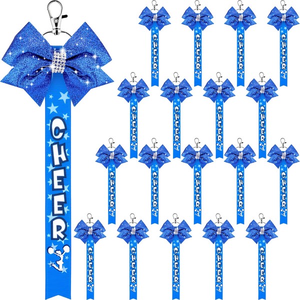 Aurelema 18 Pcs Cheer Ribbon Pin Me Glitter Cheerleader Bow