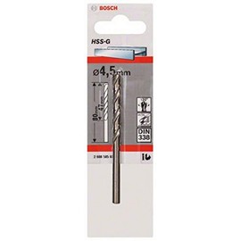 Bosch Professional 1x Metal drill bits HSS-G DIN 338 (for metal, Ø 4.5 x 47 x 80 mm, Accessory Drill Driver)