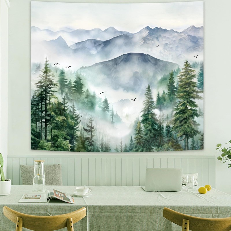 Avinyl - Tapiz de bosque de montaña para recámara, 150