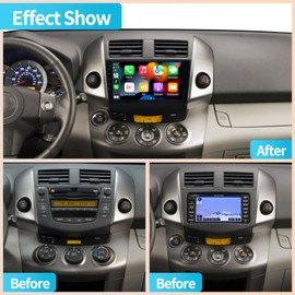 for Toyota RAV4 Radio 2006-2012 9 Inch Android 14 Car Stereo HD Touch Screen Carplay & Android Auto Bluetooth WiFi,4G,Wirless,GPS, FM/AM Replacement Pantalla para Backup camore