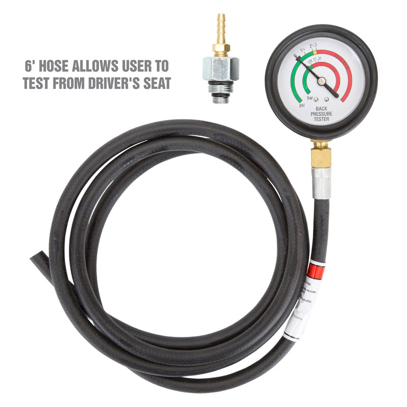 OEMTOOLS 37263 Exhaust Back Pressure Tester/Gauge Kit, Exhaust Gauge Diagnoses