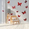 12PCS Butterfly Wall Decals Removable 3D Red Butterflies Sticker with