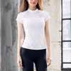 Women's Cool Fabric Short-Sleeved Workout Top - White S Spandex Soft