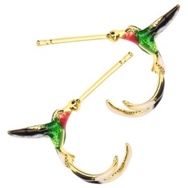 Healeved Hummingbird Earrings for Women Tiny Aesthetic Ear Studs Creative Bird Jewelry for Daily Wear and Festive Occasions Accessory for All Styles