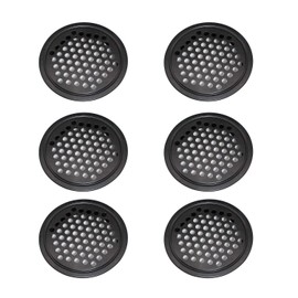 Artisan-SH 6 Pcs Round Ventilation Grilles Vent Mesh Wardrobe Vents- 60mm Stainless Steel Air Vent Cover Cupboard Air Vent Shoe Cabinet Vents Can be Used in Kitchen Bedroom Bathroom (Black)