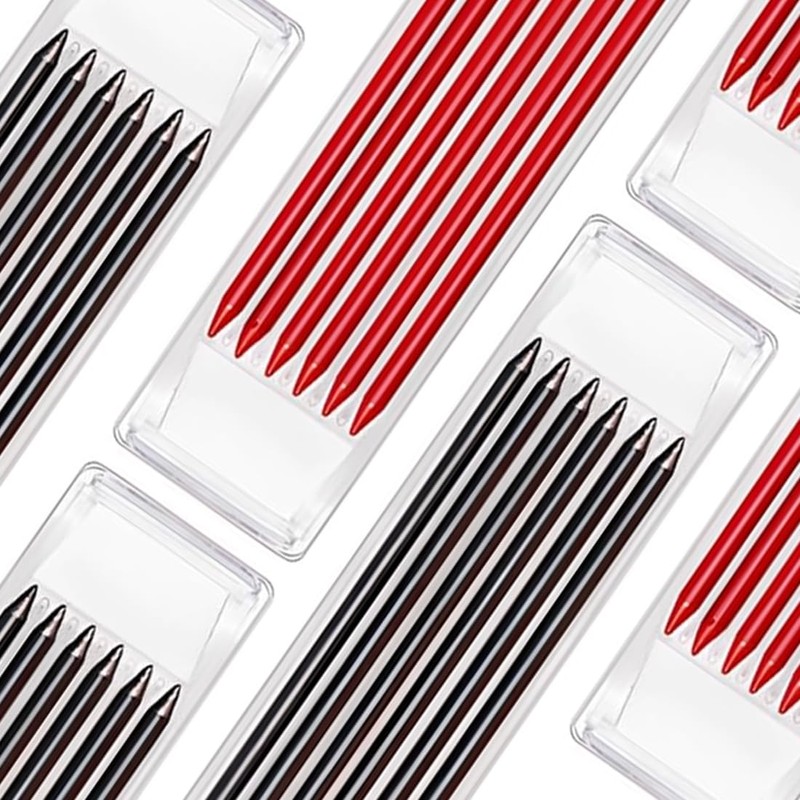 SGERUFZ 24 Pieces 2.8 mm Pencil Leads for Carpenter's Pencil,