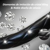 AZULDIMEN Funda para volante de piel con diamantes, diamantes de