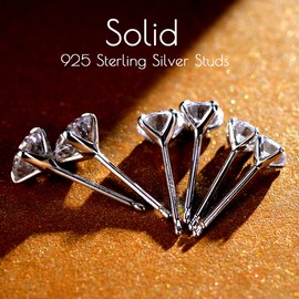 925 Sterling Silver Earrings, Cubic Zirconia Earrings Studs, Diamond Stud Earrings for Women, Hypoallergenic