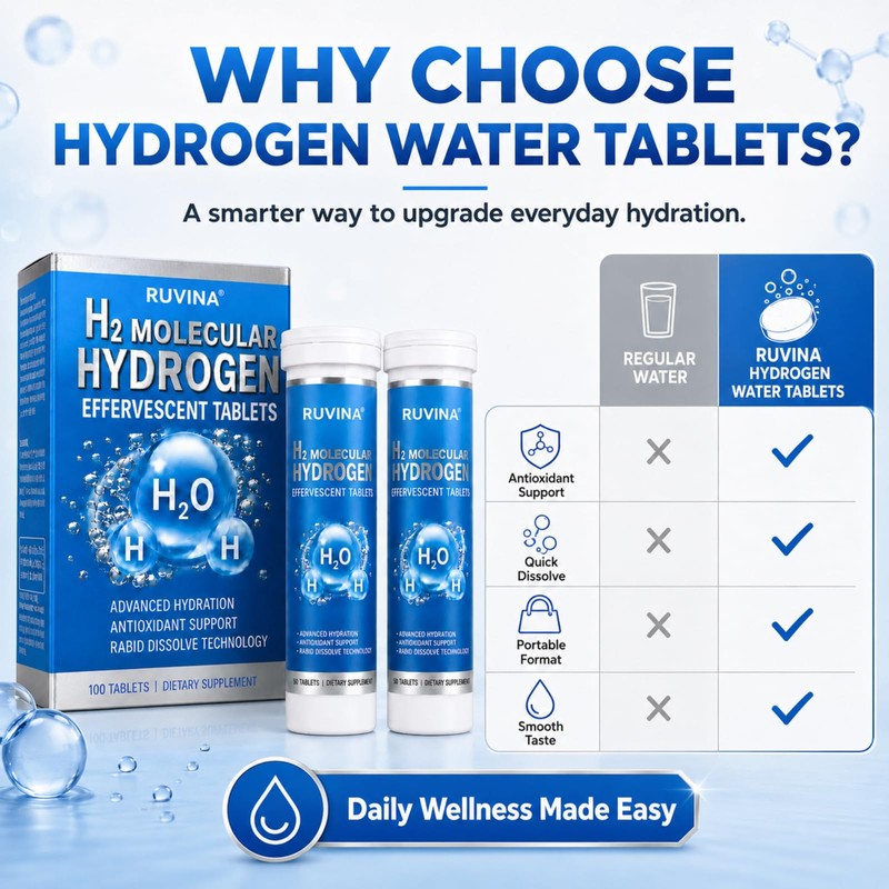 Molecular Hydrogen Tablets, 100 Pcs Hydrogen Water Tablets, Lemon Raspberry