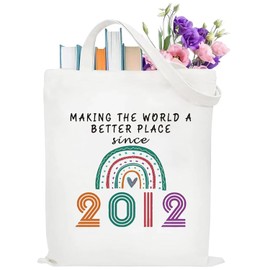 13th Birthday Gifts for Girls Sweet Canvas Tote Bag for 13 Year Olds Girl, Funny Gift for Teenagers Turning 13 Shopping Shoulder Bag