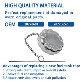 FIQAPJ 20770657 3" Neck With - 8 Threads Fuel Cap Fit for Volvo VN/VNL & Mack 2010-up Heavy Duty Trucks - Non-Locking Non-Vented Low Sulfur. Replaces# 20770683 S21685 20511587