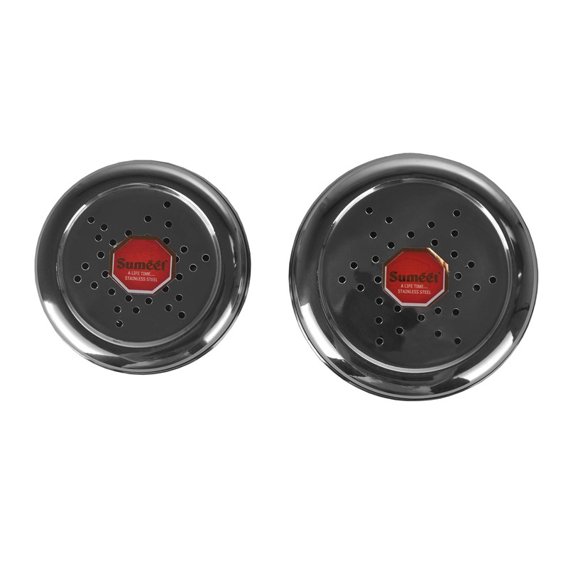 Sumeet Stainless Steel Hole Puri Dabbas/Flat Canisters with Air Ventilation