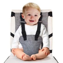 Reise Hochstuhl Baby, Klappbarer Baby Sitzhilfe mit Sicherheitsgurt, Tragbare Verstellbar Reisehochstuhl für Esstisch & Reisen