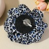 Satin Fabric Rose Flower Brooches Dainty Leopard print Dyed Large