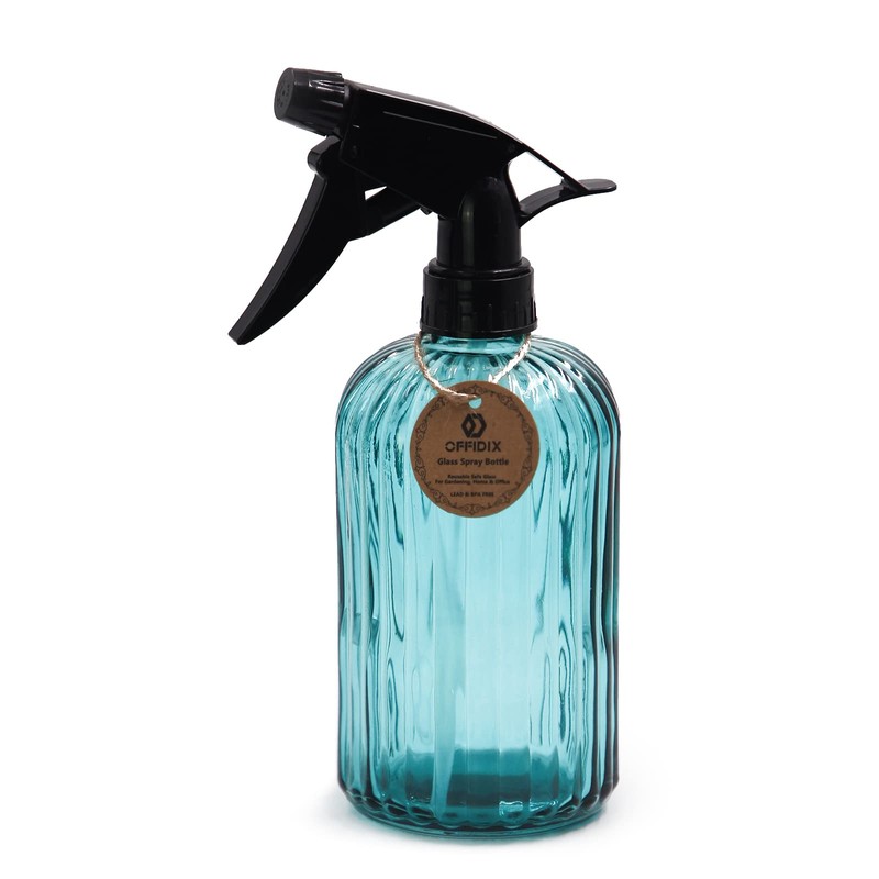 OFFIDIX Glass Spray Bottle, Plant Mister with Adjustable Nozzle 0.4L/13.5oz