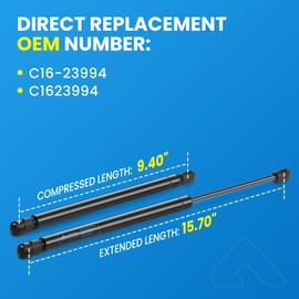 ARANA 16 inch 55 Lb Gas Struts Spring Shocks 15.7" C16-23994 Lifts for are ATC Snugtop Leer Camper Shell/Truck Cap Rear Door C1623994 Home-Built Window Storgage Box Lid