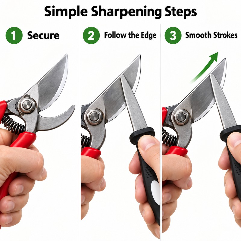 Double-Sided Diamond Sharpening File for Scissors, Knives and Garden Tools