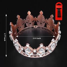YARIEW Small Gold Crown Flower Bouquets Accessories Rhinestones Wedding Cake Topper Birthday Crown Cake Decorations Bridal Costume Hair Accessories Gifts