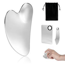 Carehabi Gua Sha Stainless Steel Set Gua Sha Face Tool Face Scraper Massage Tool for Face Massage Guasha Stone for Face Eyes Neck Body