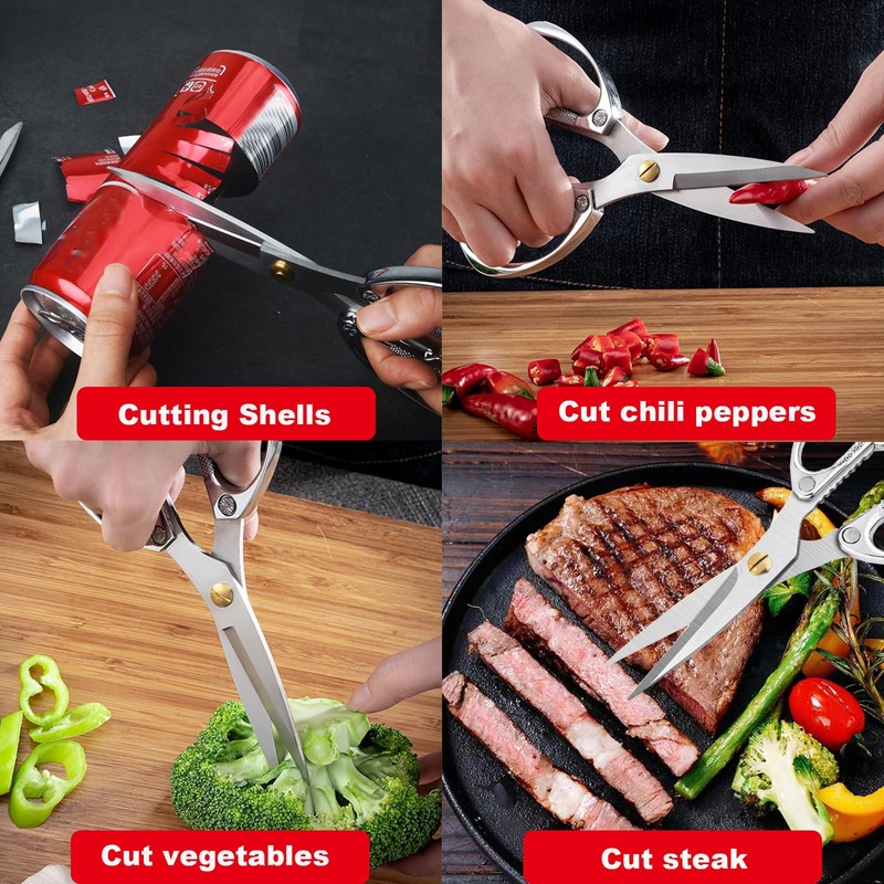 Kitchen scissors 2 Pack,Poultry Shears Heavy Duty Professional Stainless Steel