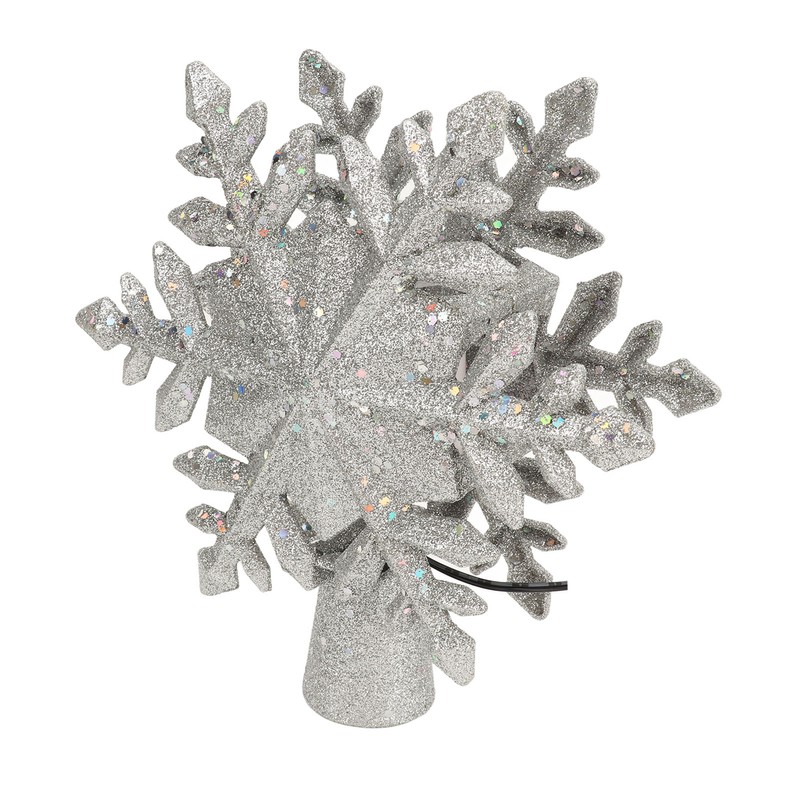 Silver Snowflake Christmas Tree Topper Lighted 3D PVC Christmas Tree
