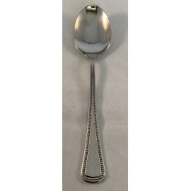 1881 Rogers Oneida NEEDLEPOINT Beaded Artistry Stainless  Rogers Ltd Flatware Soup Spoon