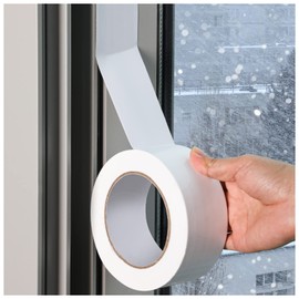 fowong Window Weather Stripping Tape, White Window Insulation for Winter Door Draft Sealing Film Tape, No Residue, Removes Cleanly, 2-Inch x 32 Yards