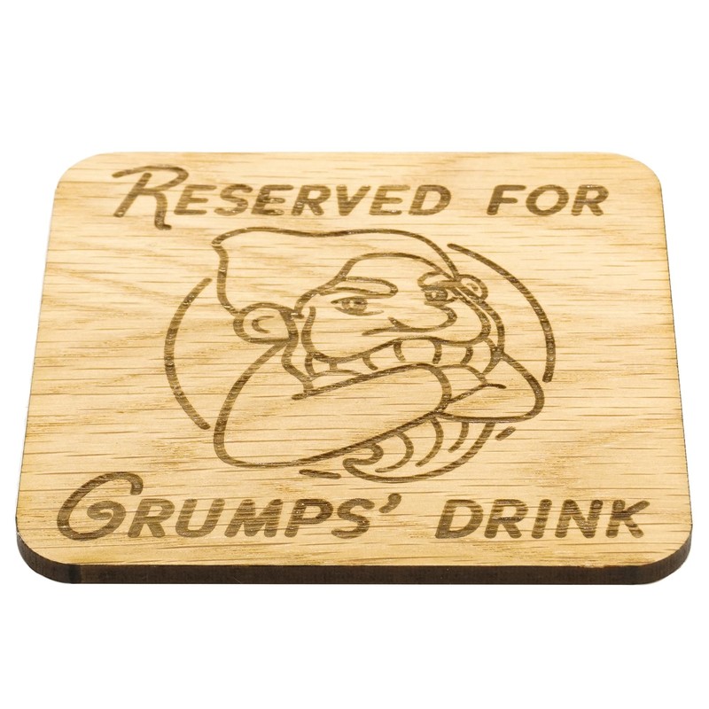 Reserved for Grumps Drink Oak Veneer Coaster (Grumps Oak Veneer)