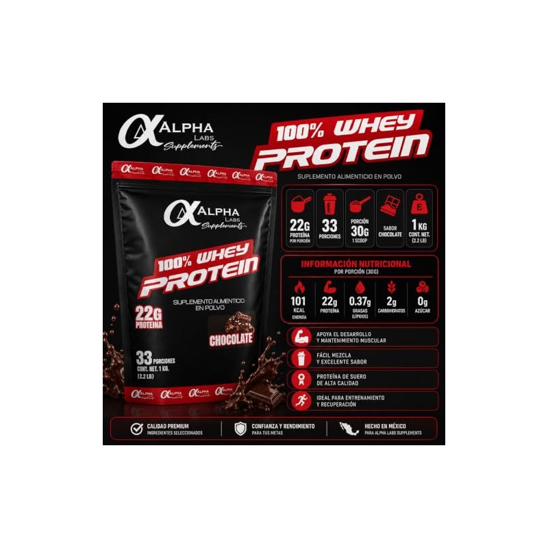 ALPHA LABS SUPPLEMENTS - Alpha Labs 100% Whey Protein 1