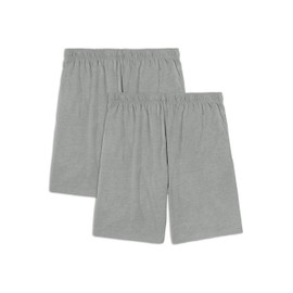 Fruit of the Loom Men's Eversoft Cotton Shorts with Pockets (S-4XL), 2 Pack - Grey Heather, Small