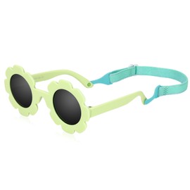 Hifot Baby Sunglasses with Strap, Cute Flower Polarized Sunglasses UV400 Protection for Infant Baby Girl Age 0-24 Months