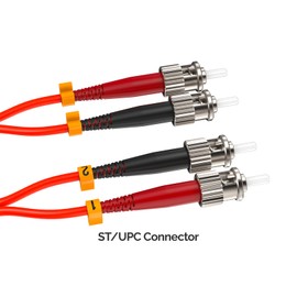 CableLeader 2m OM1 SC to ST UPC Duplex Corning Fiber Optic Cable MultiMode 62.5/125 OFNR Rated, Dual Connector SC-ST Network Cable, Fiber Patch Cable, Orange