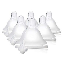 Evenflo Feeding Balance + cuello ancho sin BPA silicona flujo medio biberón de bebé pezón – 3 meses + 6 ct
