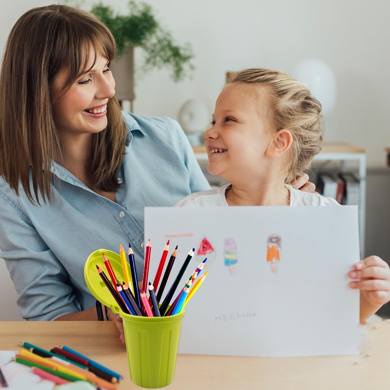 QoTang 4 PCS Green Mini Garbage Trash Pen Holder for