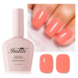 Imtiti Coral Gel Nail Polish, Coral Orange Soak Off UV LED Gel Polish, Long Lasting, Nail Art Manicure Salon DIY at Home for Spring and Summer, 1Pcs(0.34 Fl Oz-955)