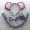 EMEISAN Grey Mouse Fancy Costume set Mice Ears Headband Nose