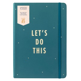 Busy B Undated Planner - Pine - Faux Leather Life Planner Diary with Undated Daily Schedule, Notes and To Do’s and Priorities with Elastic Closure and Ribbon Page Marker - FSC® Certified