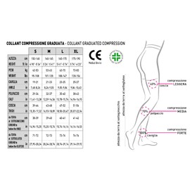 Gi&Gi Graduated Compression Tights 140 DEN 18-21 MMHG Class 1 Shaping Socks for Women Opaque Microfiber, White, XL