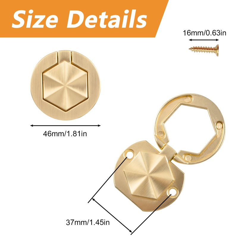 MOROBOR 4Pcs Hexagon Pocket Doors Drawer Handle Flush Ring Pull,