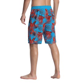 AXESEA Mens Swim Trunks Quick Dry Surf Long Elastic with Pockets Swimwear Bathing Suits No Mesh Lining