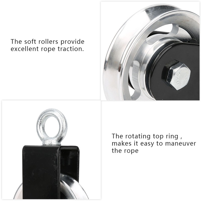 Fitness Equipment Bracket Stainless Steel Pulley Mute Hanging Wheel DIY